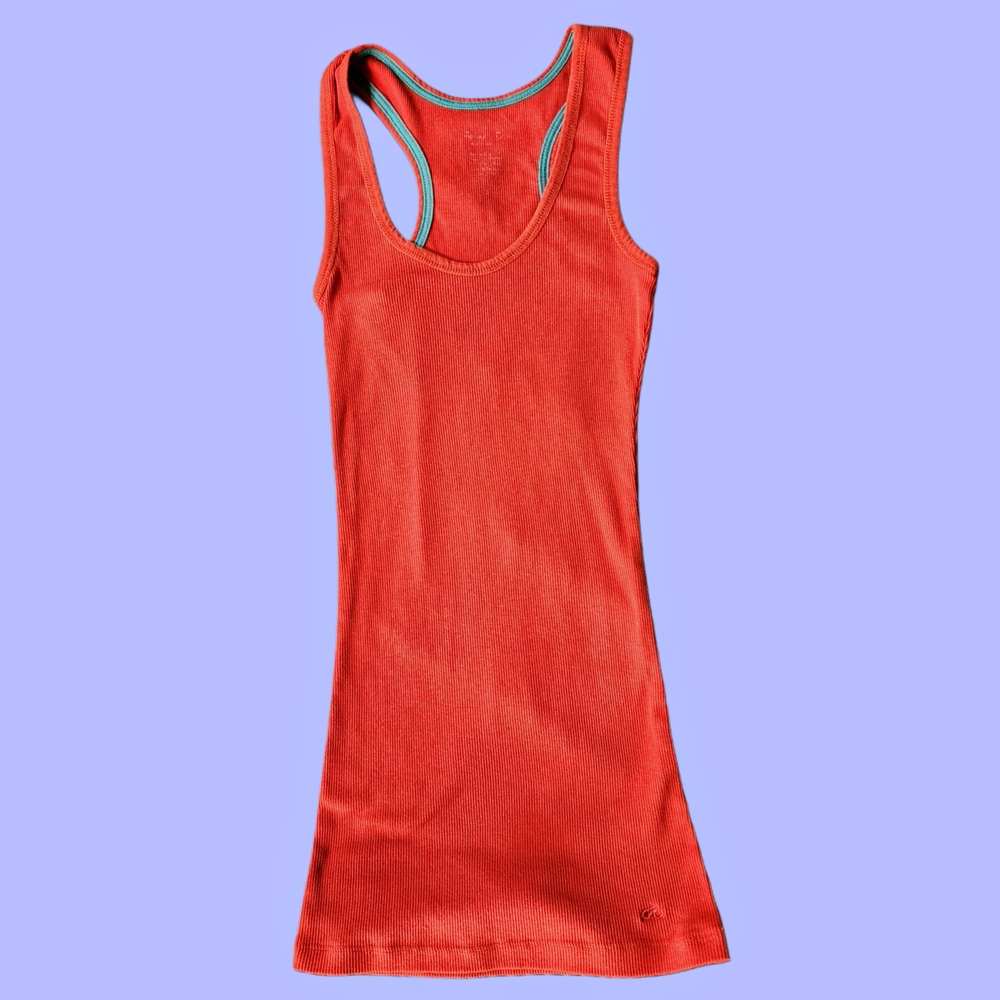 Orange Y2K Ribbed tank top Size S